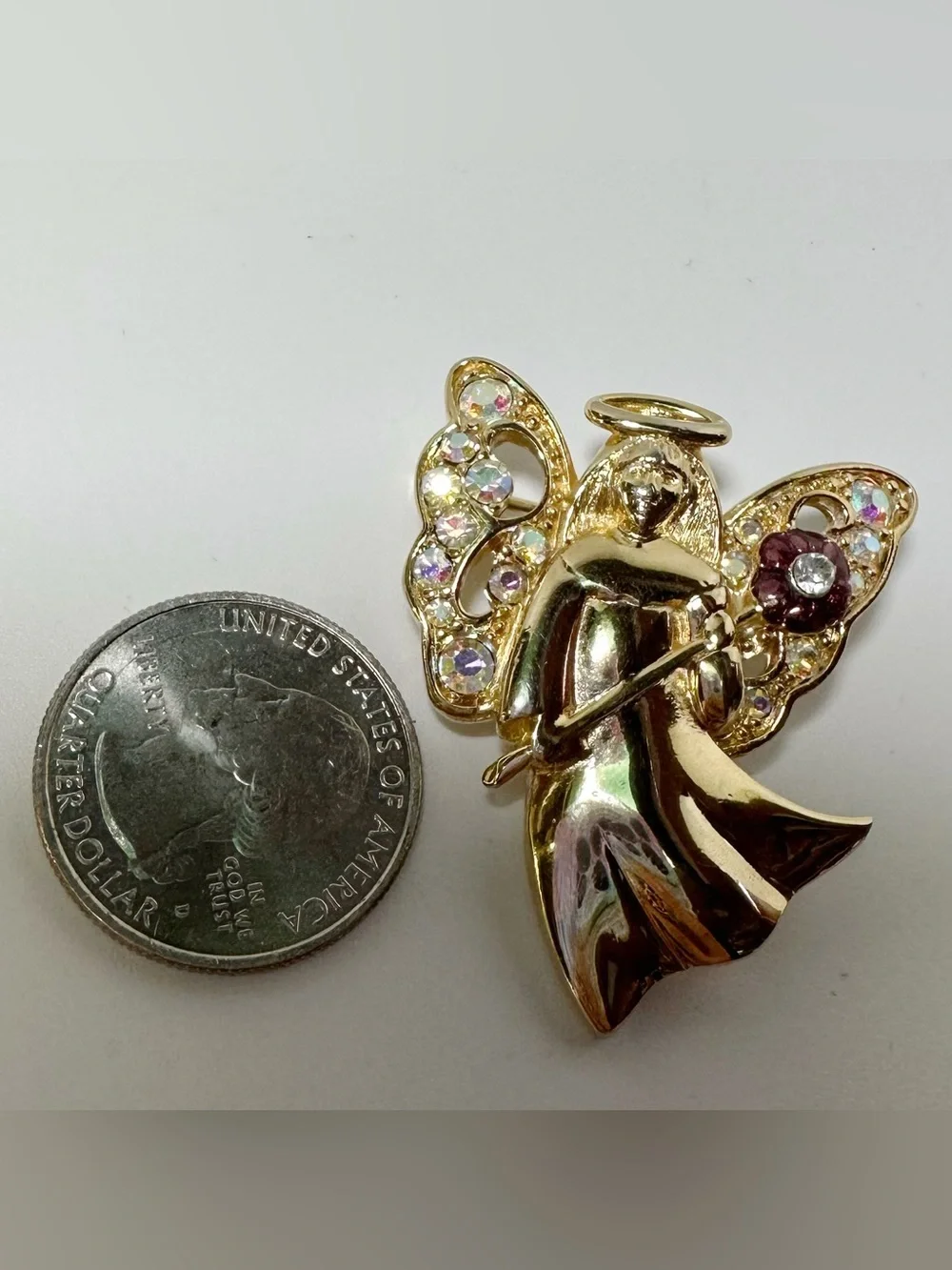 Vintage Gold-tone Angle Brooch